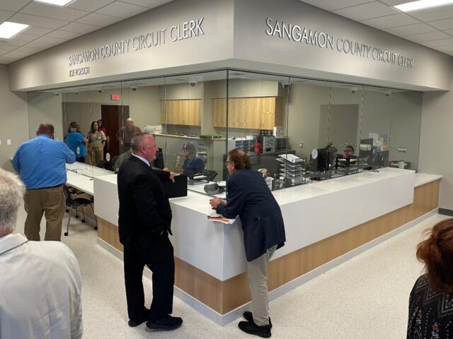 A new pay window for the Sangamon County Circuit Clerk's office is right next to the new first floor courtroom. (Will Stevenson)