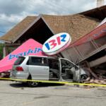 A van hit the Baskin Robbins at MacArthur Blvd. and Laurel Tuesday afternoon.