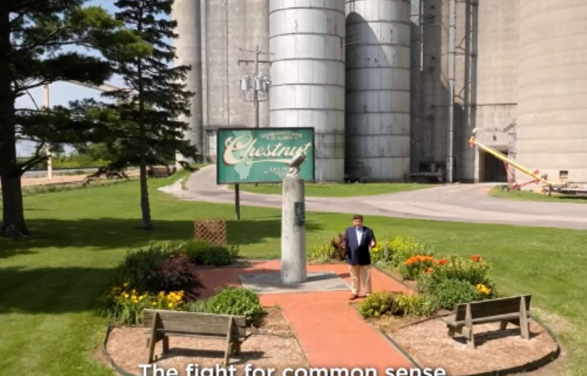 A screenshot of part of Gov. Pritzker's campaign video announcement.