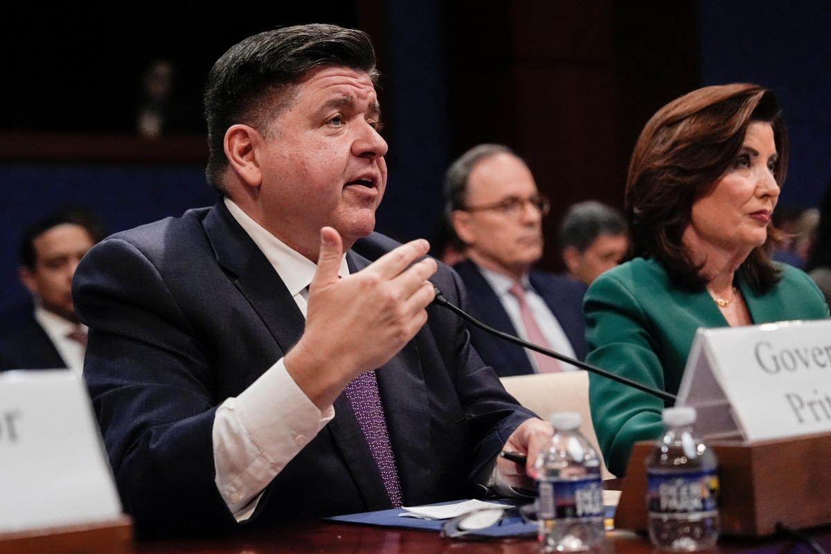 Illinois Gov. JB Pritzker speaks during a House Committee on Oversight and Government Reform hearing, Thursday, June 12, 2025, at the U.S. Capitol in Washington.
