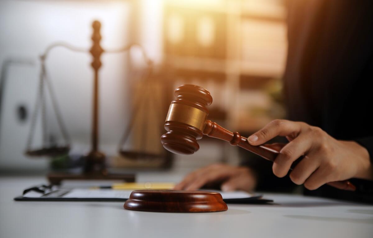 Gavel in a courtroom