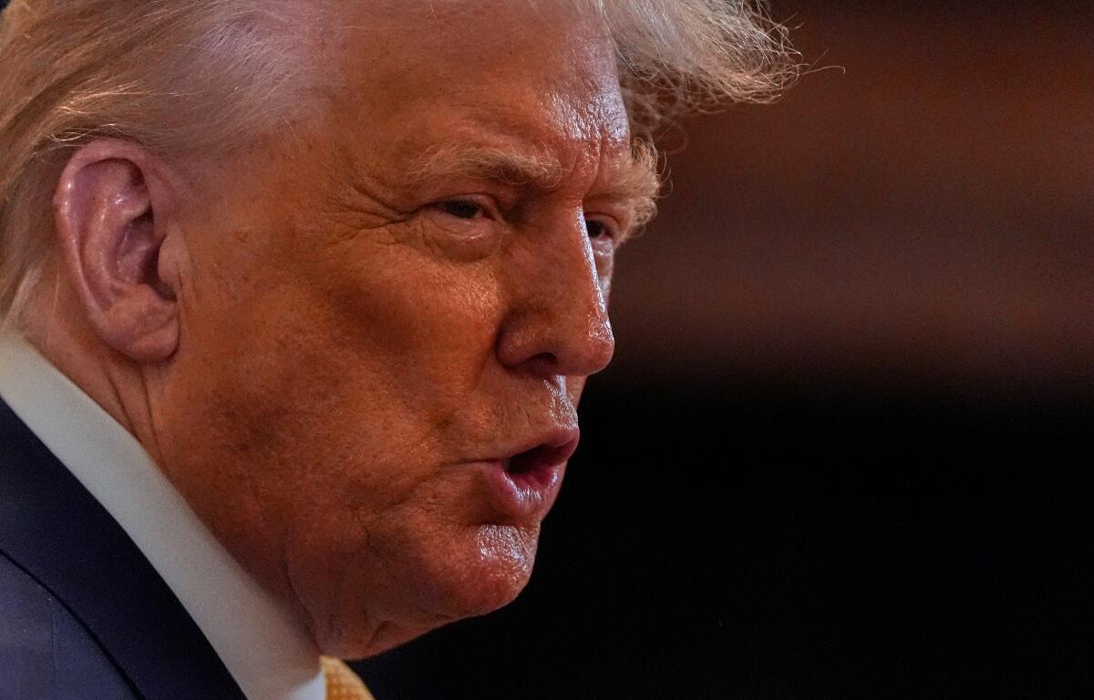 President Donald Trump speaks during a reception for Republican members of Congress in the East Room of the White House, Tuesday, July 22, 2025, in Washington. (AP Photo/Julia Demaree Nikhinson)