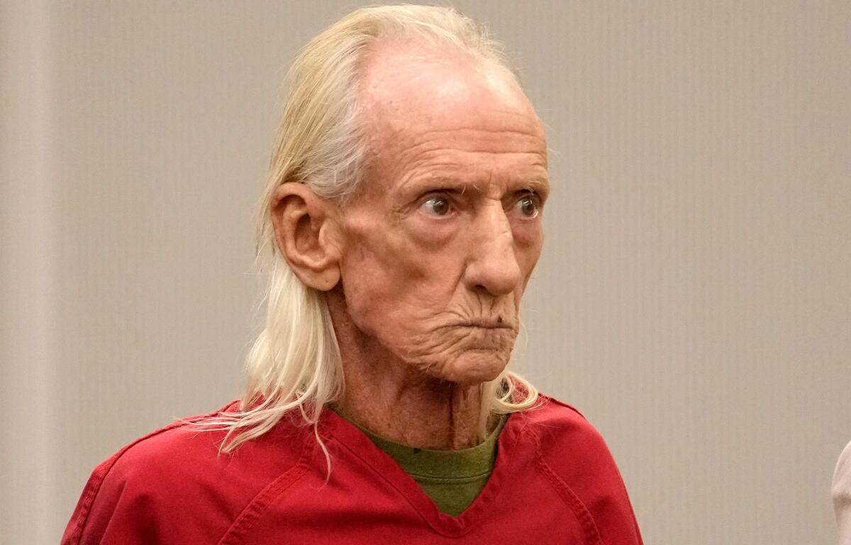 FILE - Joseph Czuba, 71, stands before Circuit Judge Dave Carlson for his arraignment at the Will County courthouse, Oct. 30, 2023, in Joliet, Ill. (AP Photo/Charles Rex Arbogast, File)