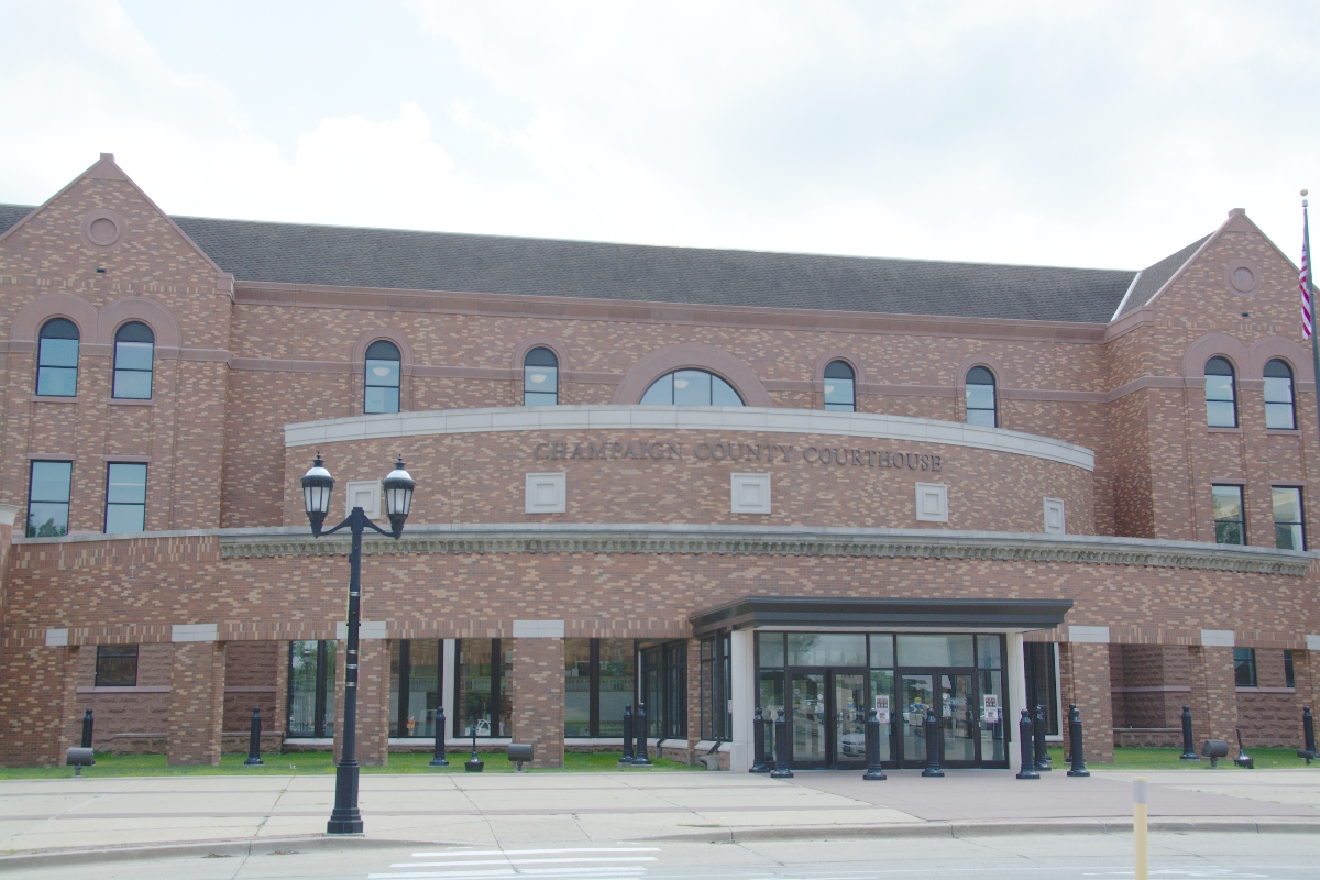 Main entrance to the Champaign County Courthouse