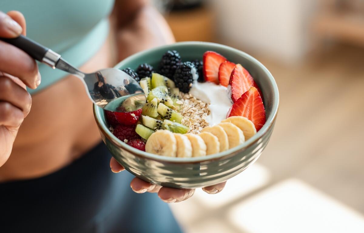A bowl of yogurt and healthy eating