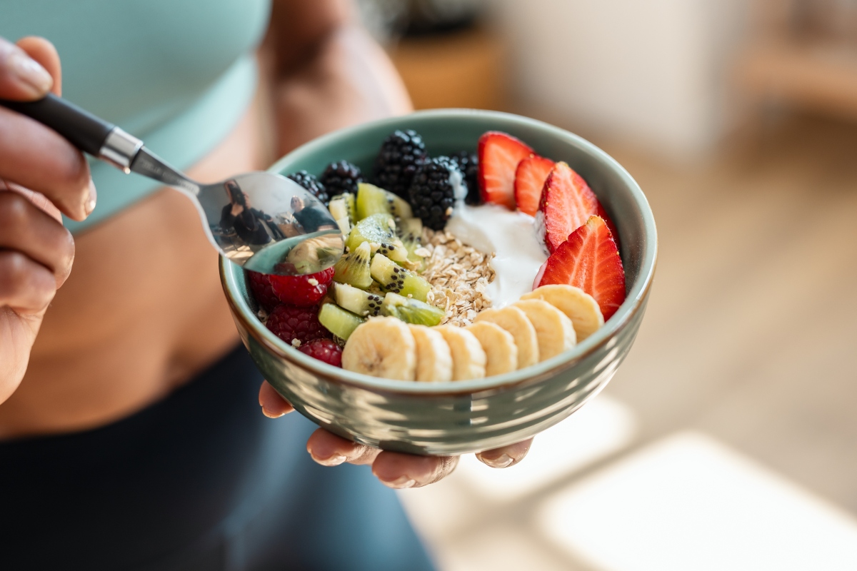 A bowl of yogurt and healthy eating