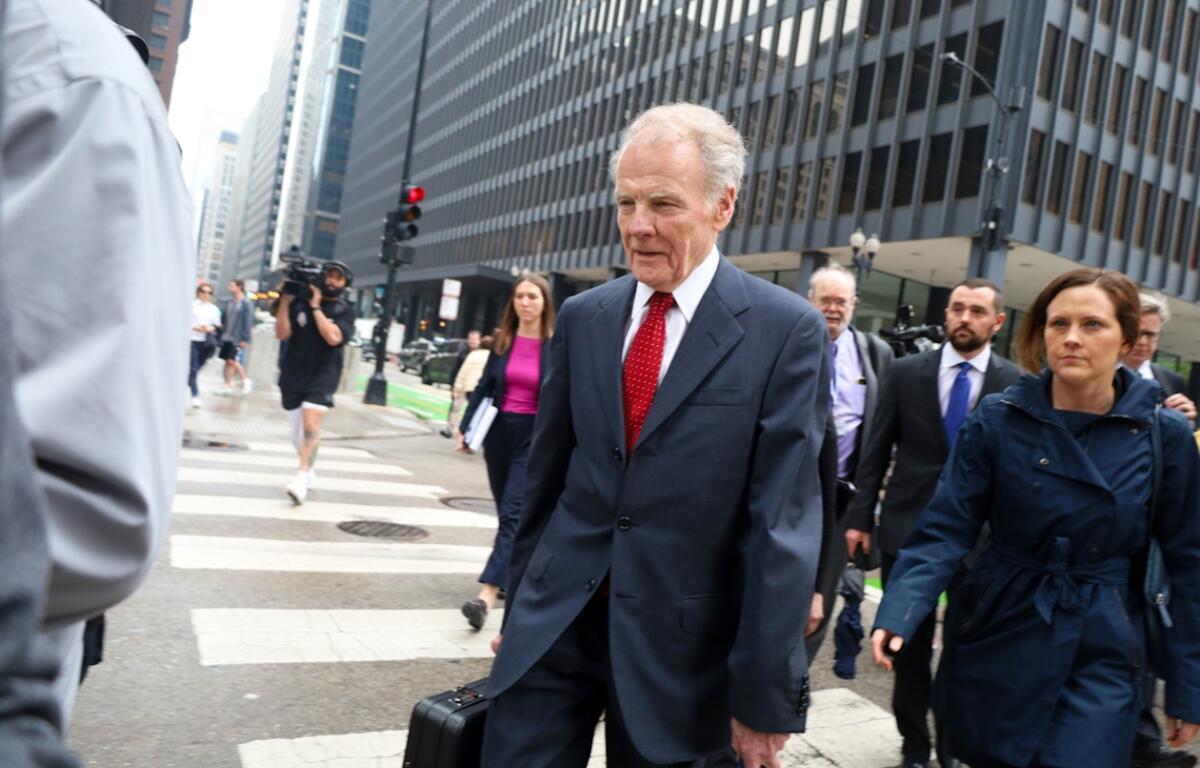 Former Democratic House Speaker Michael Madigan departs the Dirksen Federal Courthouse after receiving a 7 ½-year prison sentence on corruption charges on June 13, 2025. (Capitol News Illinois photo by Andrew Adams)