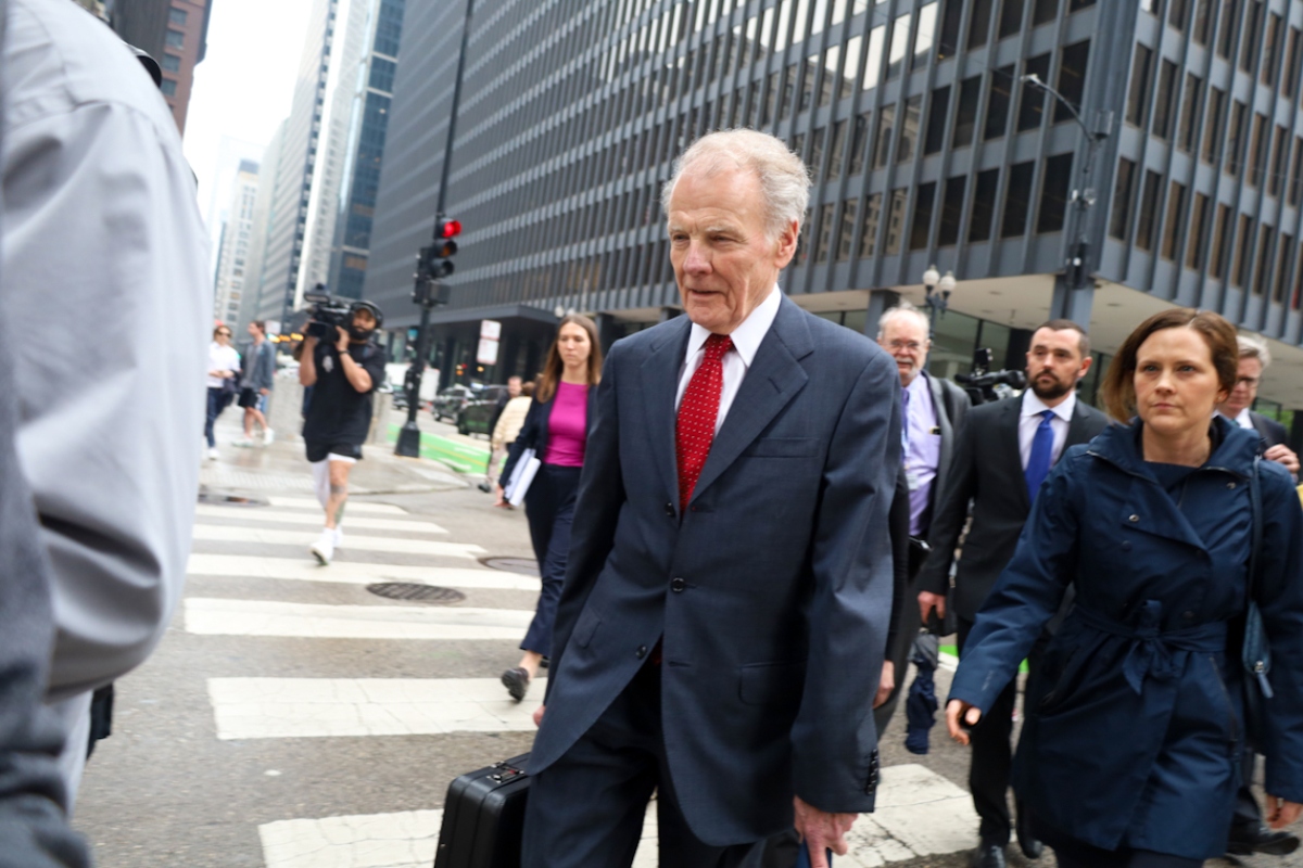Former Democratic House Speaker Michael Madigan departs the Dirksen Federal Courthouse after receiving a 7 ½-year prison sentence on corruption charges on June 13, 2025. (Capitol News Illinois photo by Andrew Adams)