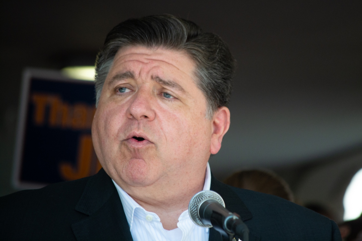 Gov. JB Pritzker takes questions during a news conference Thursday, Aug. 14, 2025, in Springfield. (Capitol News Illinois photo by Jerry Nowicki)