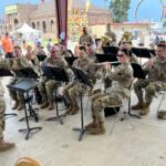 A band plays during Veterans Day Sunday at the Illinois State Fair.