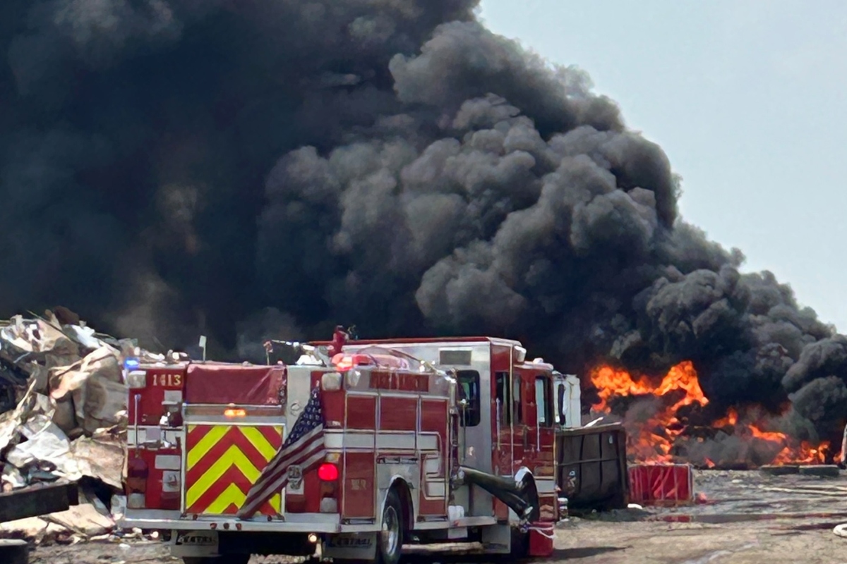 Fire broke out Friday at Sheppard's Auto Sales & Salvage in Alexander.
