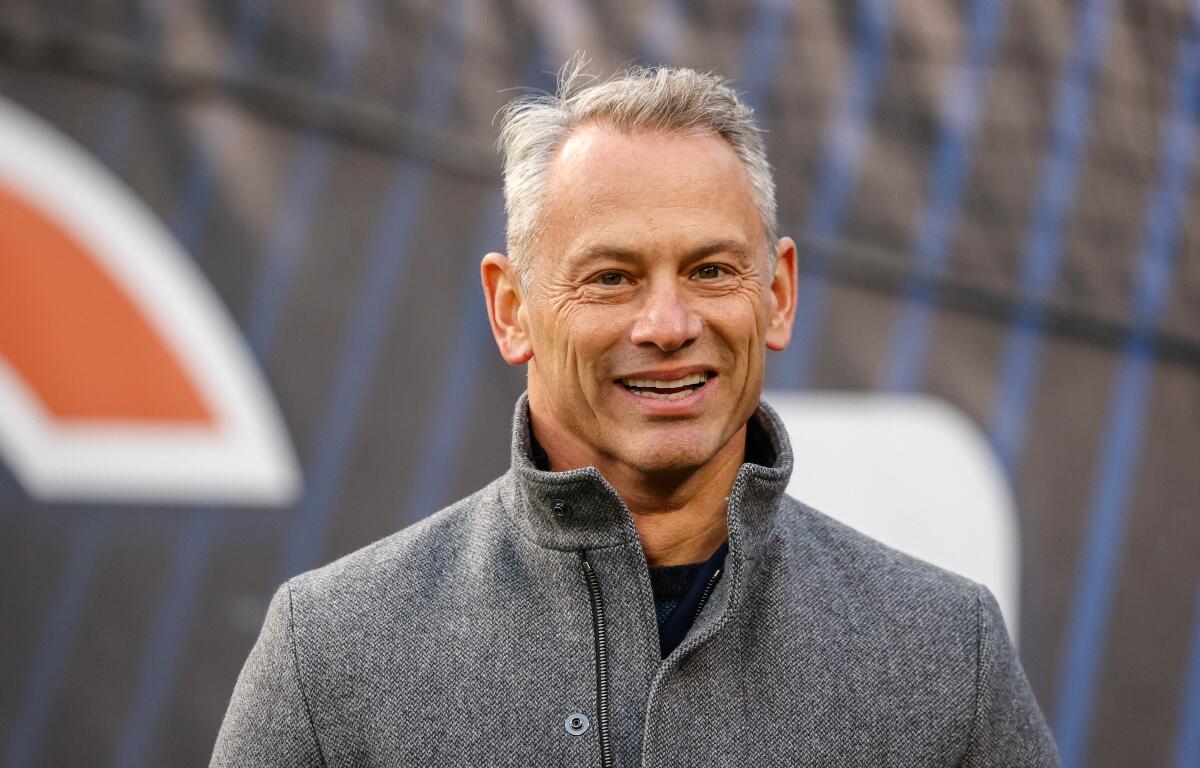FILE - Chicago Cubs President of Baseball Operations Jed Hoyer attends an NFL football game between the Chicago Bears and Washington Commanders, Thursday, Oct. 13, 2022, in Chicago. (AP Photo/Kamil Krzaczynski, File)