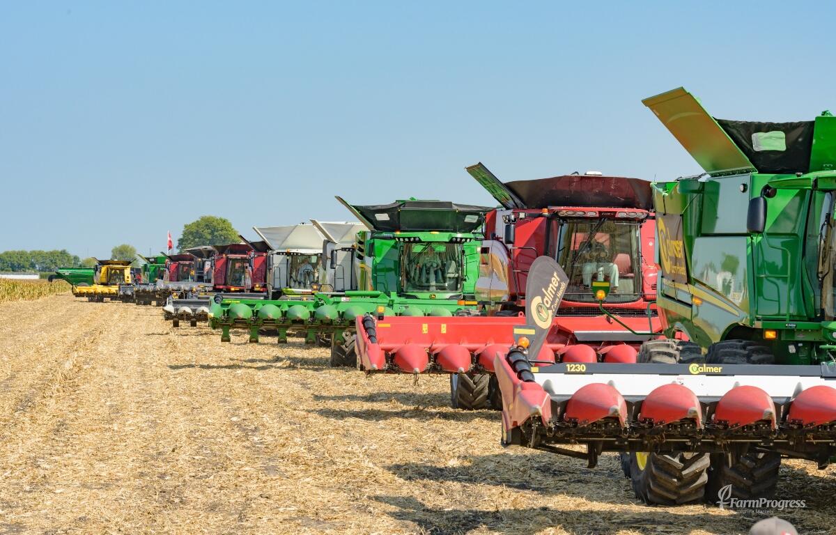 Tractors on display at the Farm Progress Show in Decatur.