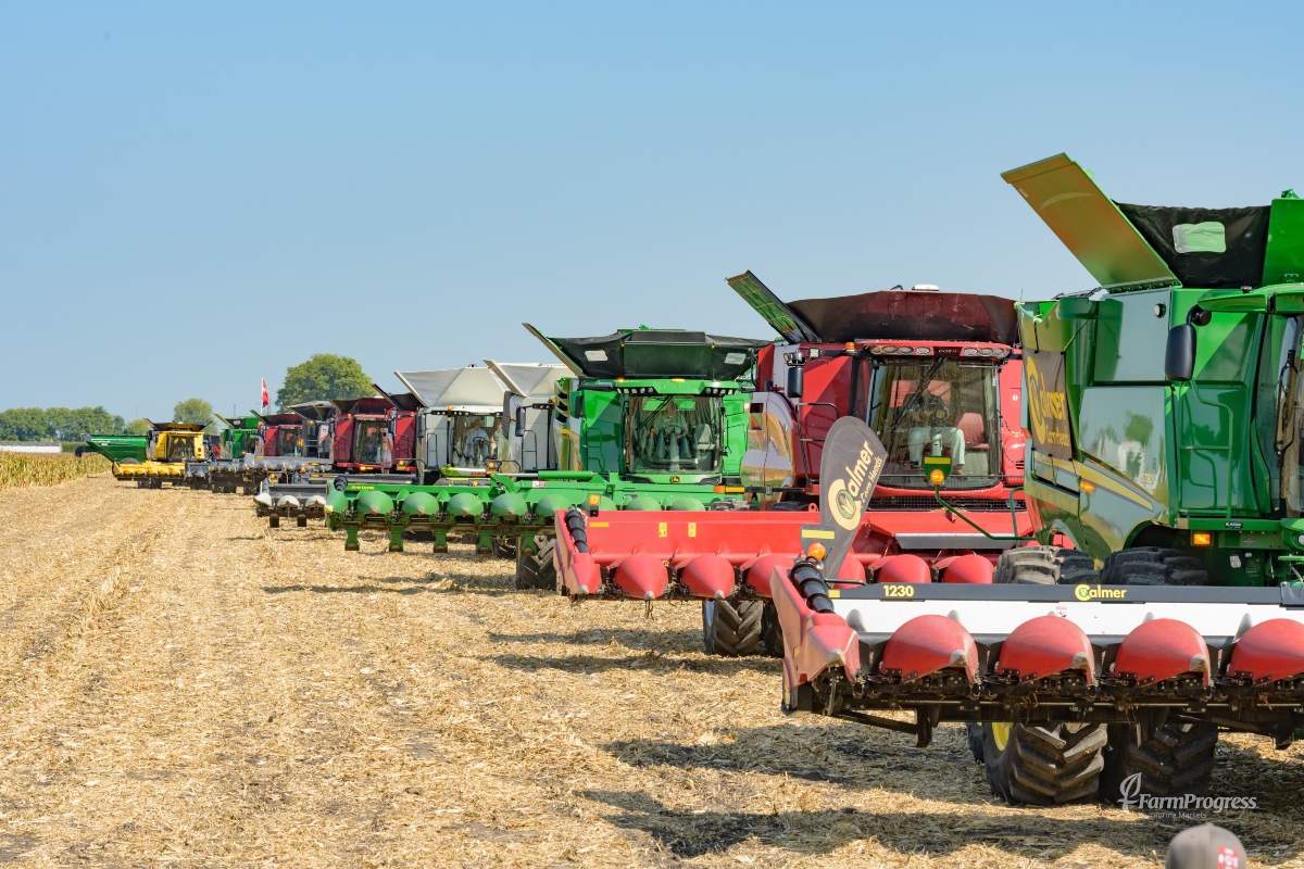 Tractors on display at the Farm Progress Show in Decatur.