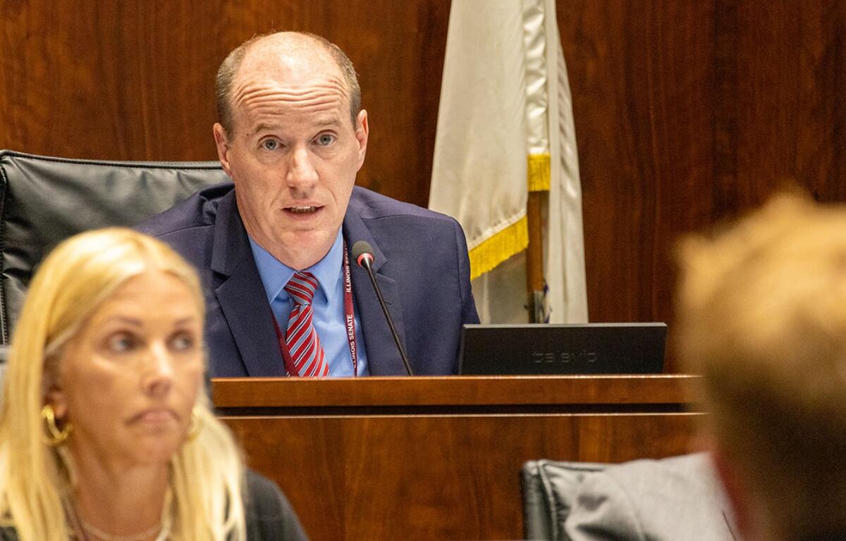 State Sen. Bill Cunningham, D-Chicago, is pictured at a committee hearing in Chicago in July 2023. (Capitol News Illinois file photo by Andrew Adams)
