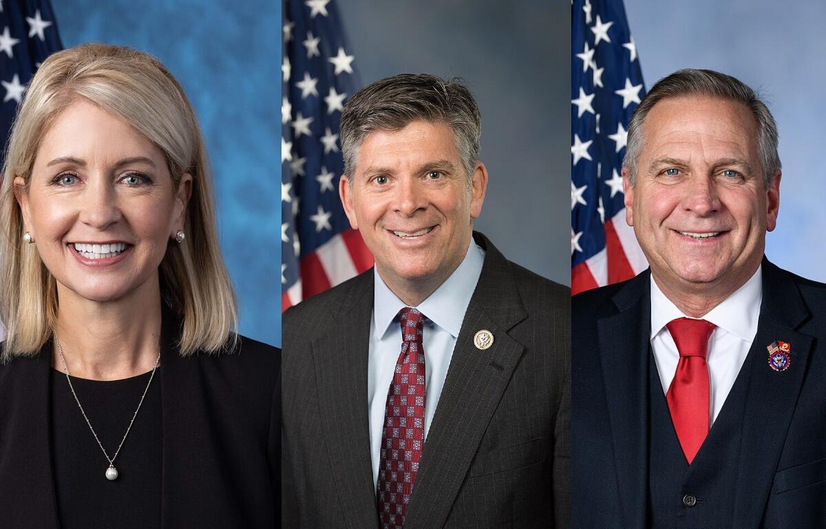 Left to Right: U.S. Reps. Mary Miller, Darin LaHood, Mike Bost.