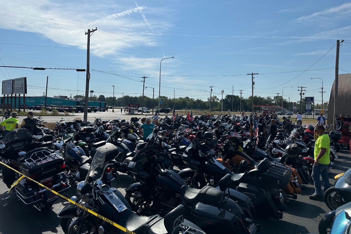Hundreds of motorcycles took part in the 9/11 Ride to Remember Sunday, waiting at Hall's Harley-Davidson.