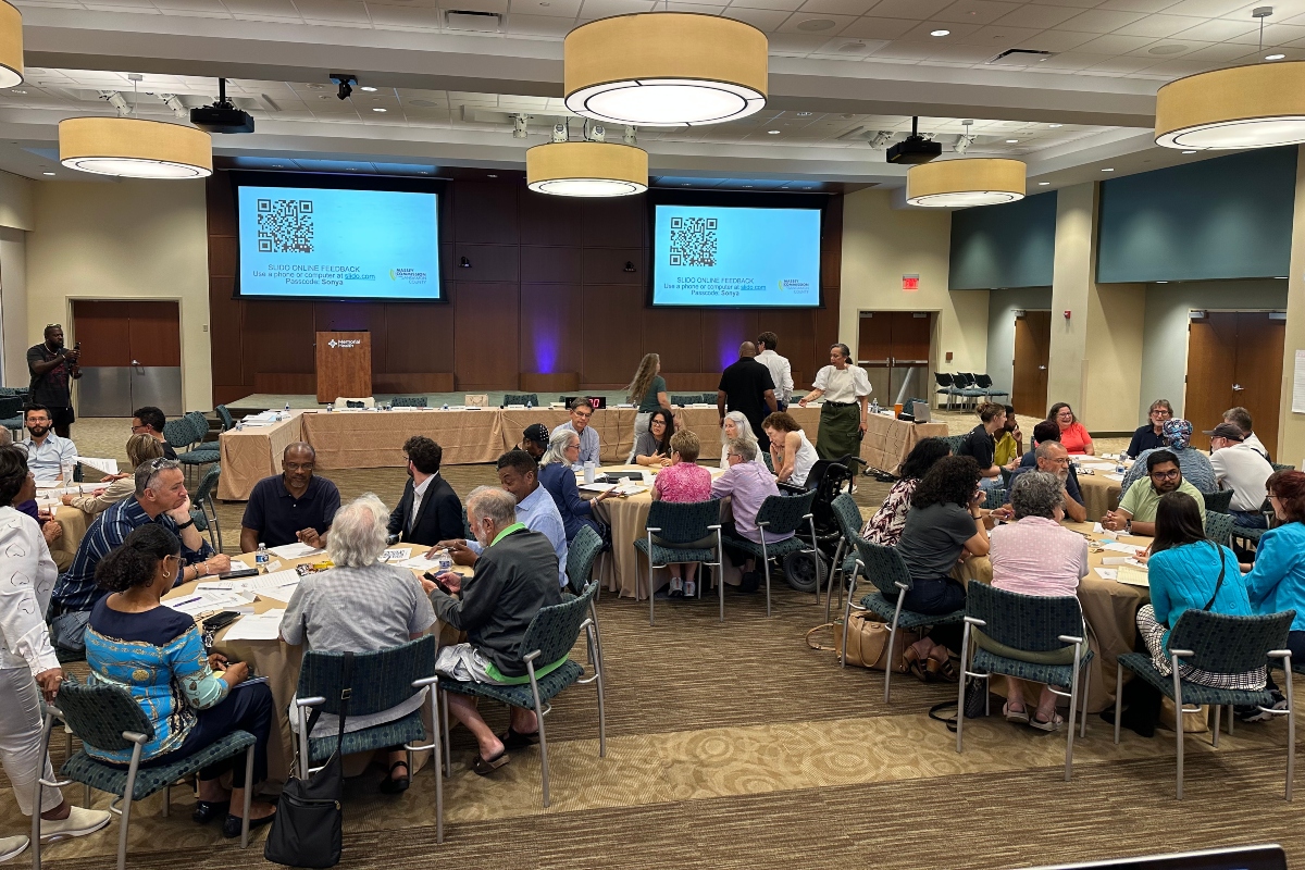 Following presentations from each of four sub-committees of the Massey Commission, members met in small groups with attendees to further discuss the recommendations.