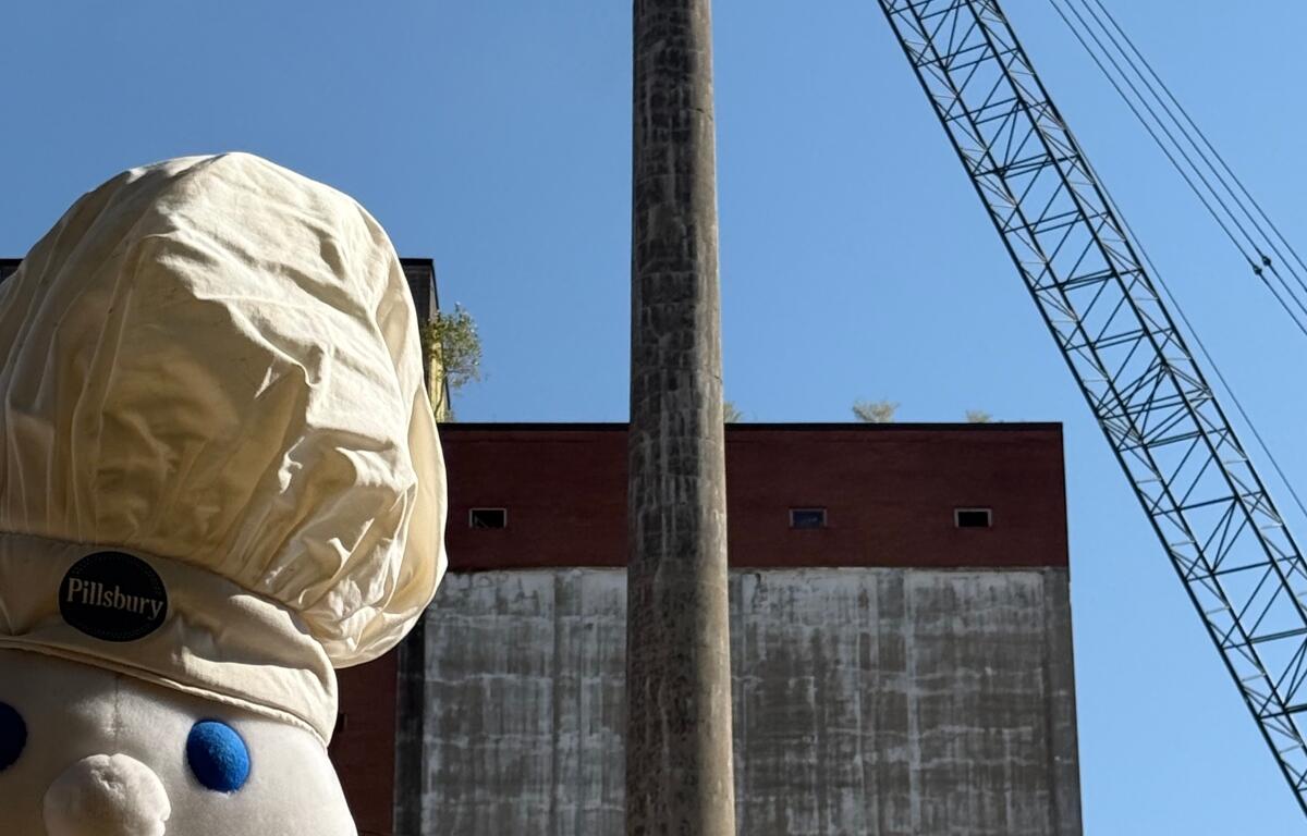 There was a special visitor for Thursday's beginning of the demolition of the Pillsbury plant.