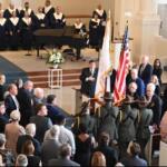 The Illinois State Police Honor Guard takes part in the funeral for Former Gov. Jim Edgar.