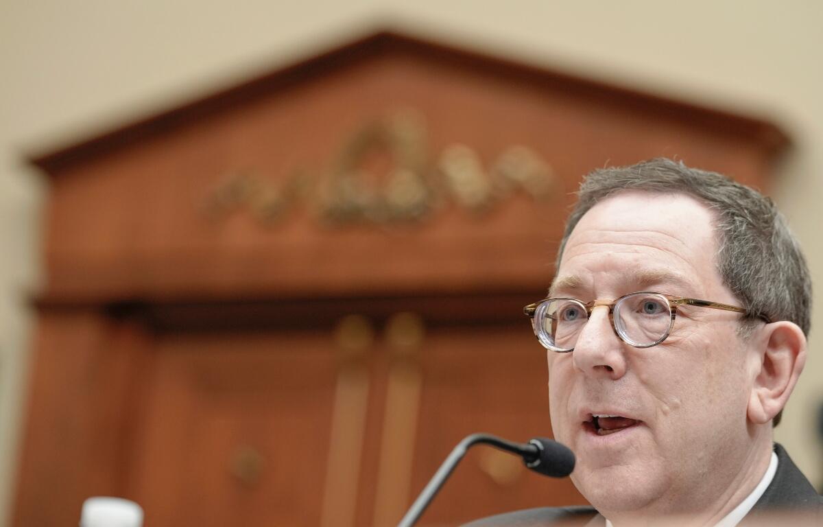 FILE - Northwestern University President Michael Schill testifies during a hearing of the House Committee on Education and the Workforce regarding pro-Palestinian protests on college campuses on Capitol Hill, Thursday, May 23, 2024, in Washington. (AP Photo/Mariam Zuhaib, File)