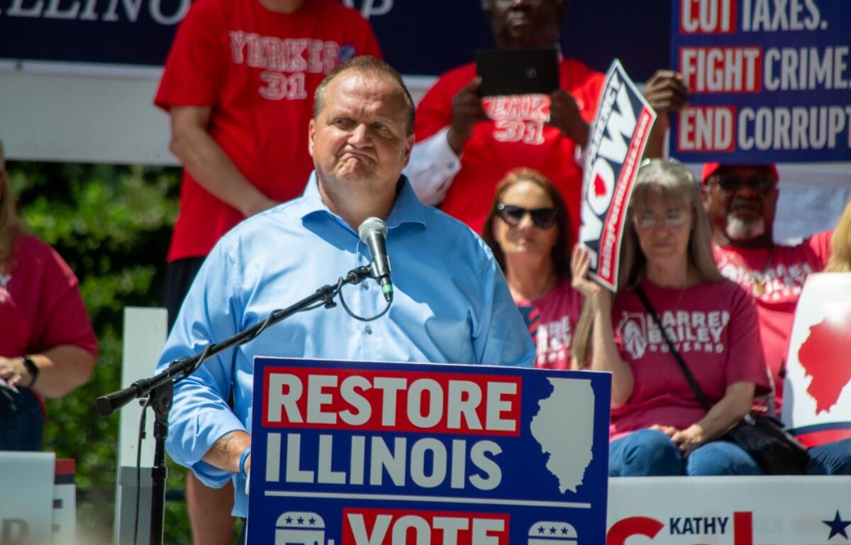 Former Republican Illinois attorney general candidate Thomas DeVore is pictured at the Illinois State Fair in 2022. (Capitol News Illinois photo by Jerry Nowicki)