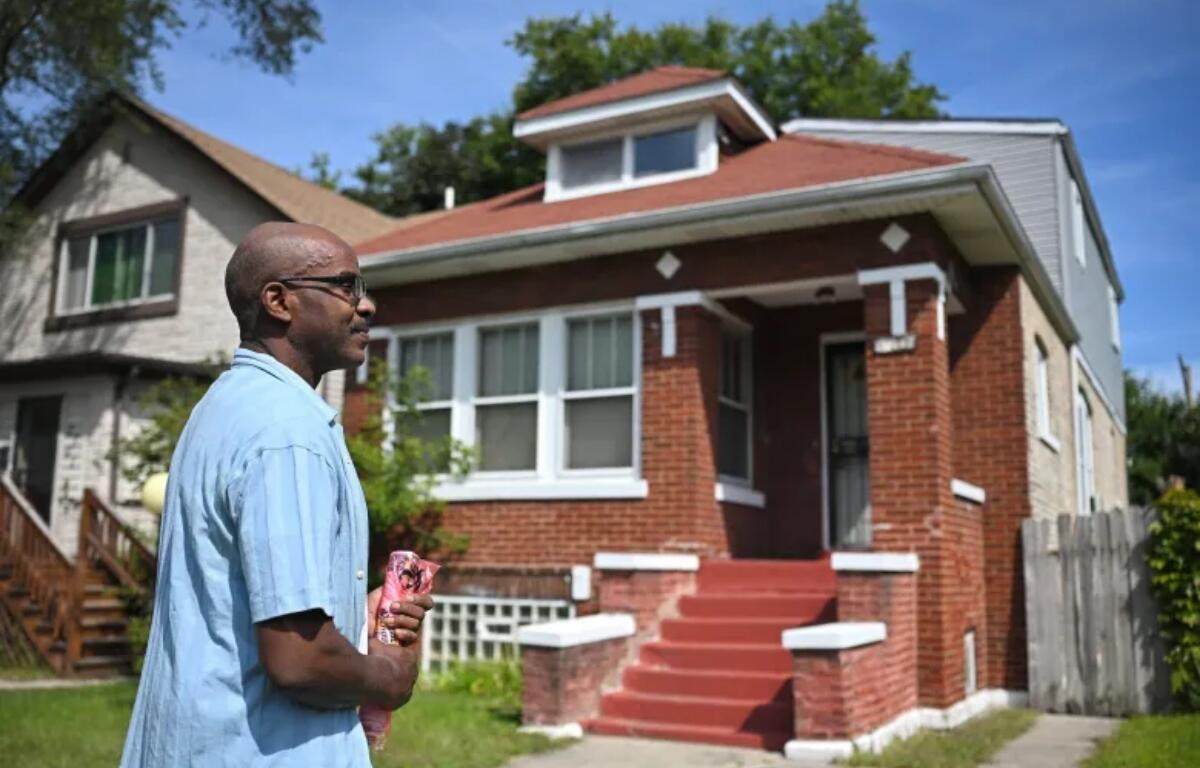 Frank Moore felt the sting of the state's tax sale laws when he lost his home after a mix-up over unpaid property taxes. He now has it back after cutting a deal with the company who bought his taxes. (Credit: Victor Hilitski/For Illinois Answers Project)