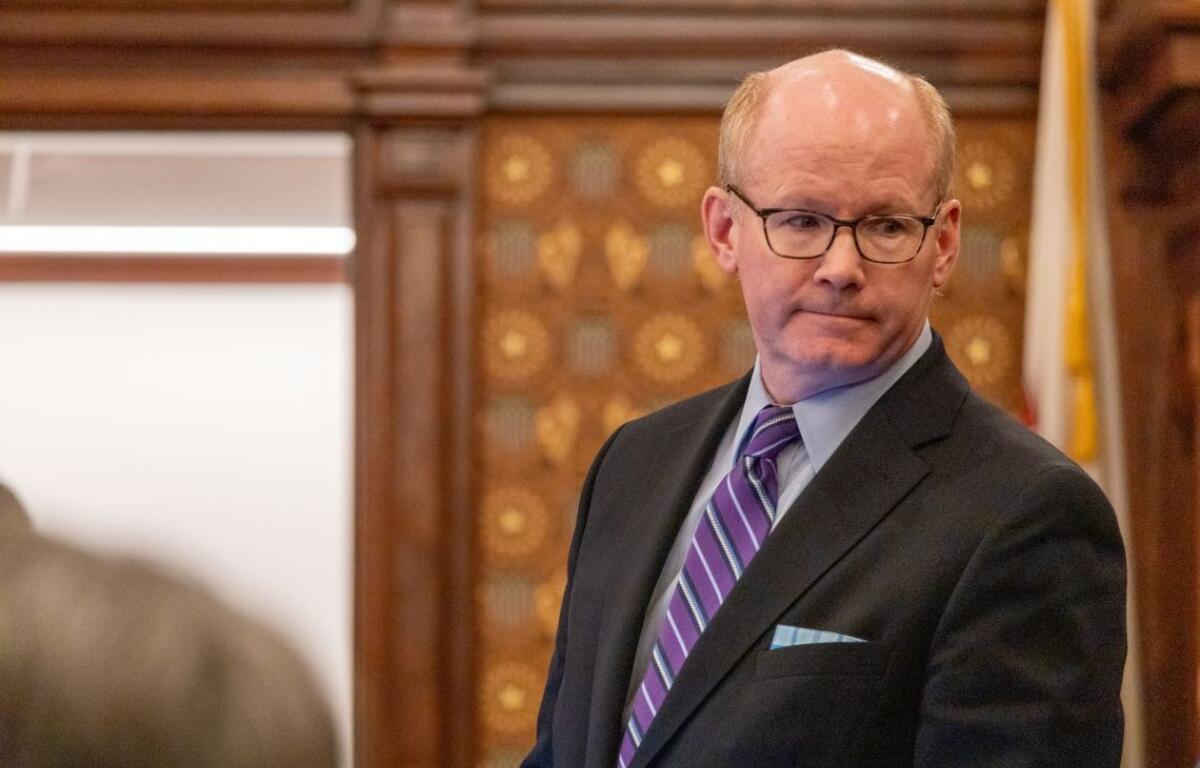 Senate President Don Harmon, D-Oak Park, is pictured in the Illinois Senate on May 31, 2025. (Capitol News Illinois photo by Andrew Adams)