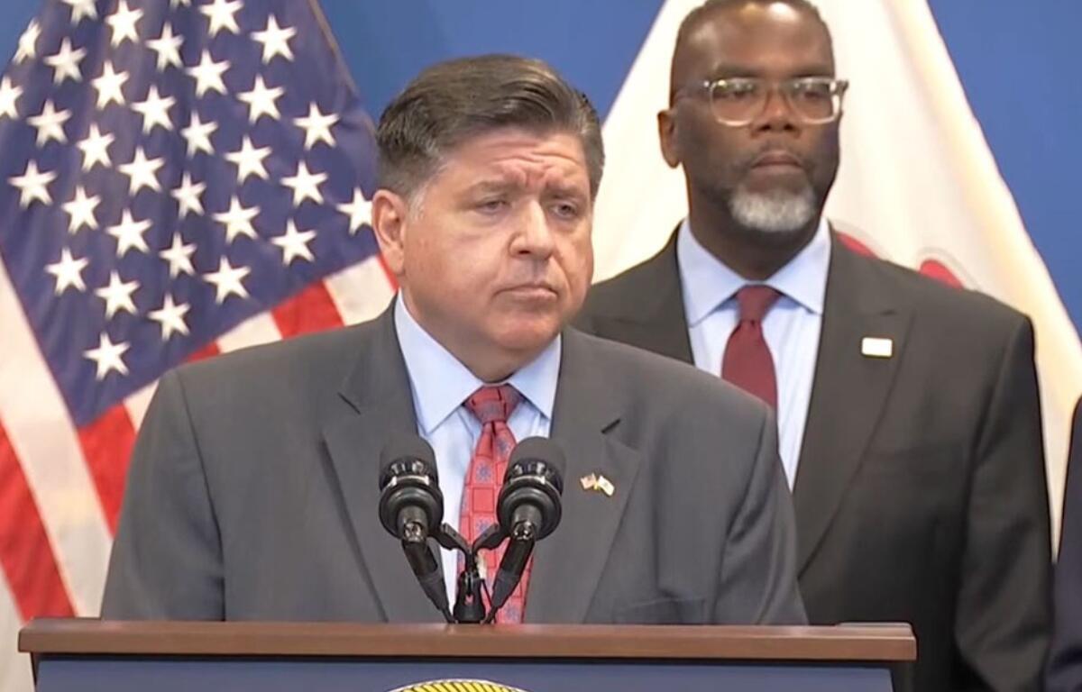 Illinois Gov. JB Pritzker and Chicago Mayor Brandon Johnson take questions about the city’s lawsuit against the federal deployment of troops to Illinois.