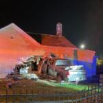 This vehicle hit a house at 9th and Miller in Springfield.