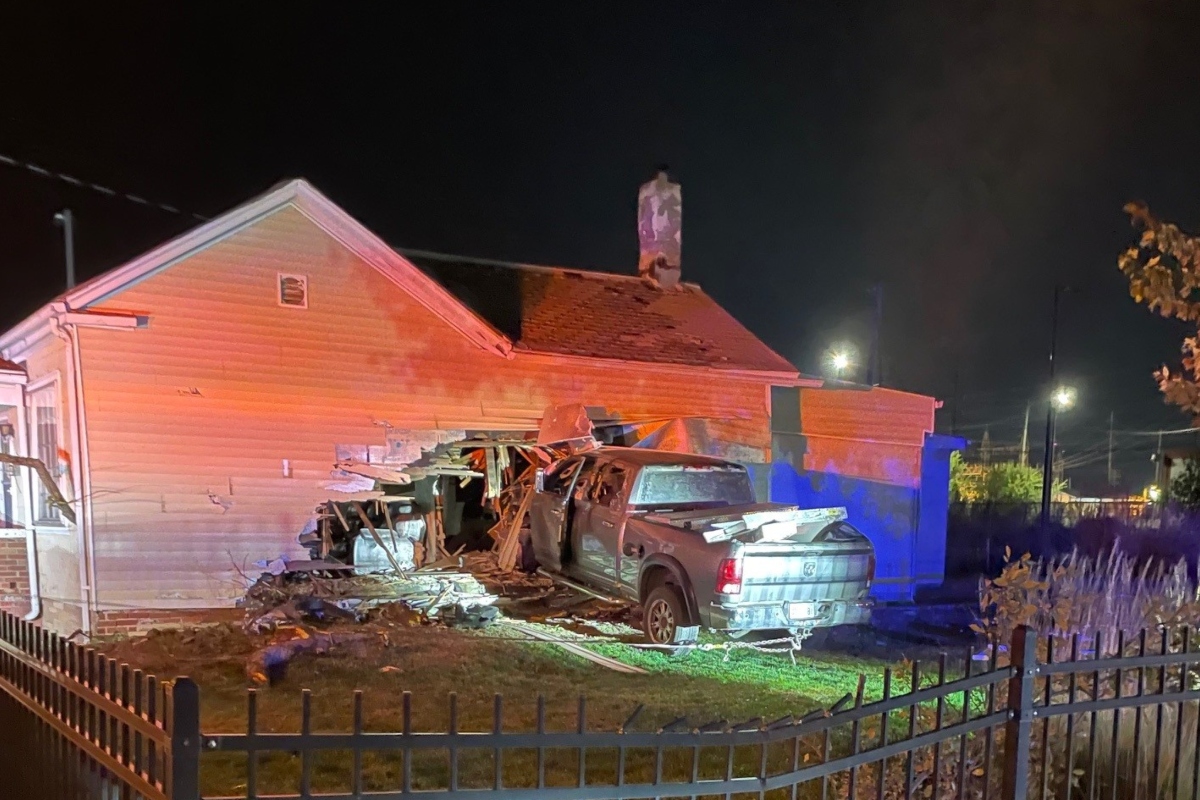 This vehicle hit a house at 9th and Miller in Springfield.