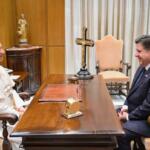 Pope Leo XIV and Gov. JB Pritzker meet in the Vatican on Nov. 19, 2025. (The Vatican)
