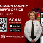 A screenshot of part of an ad touting the new Sangamon County Sheriff's Office mobile app.