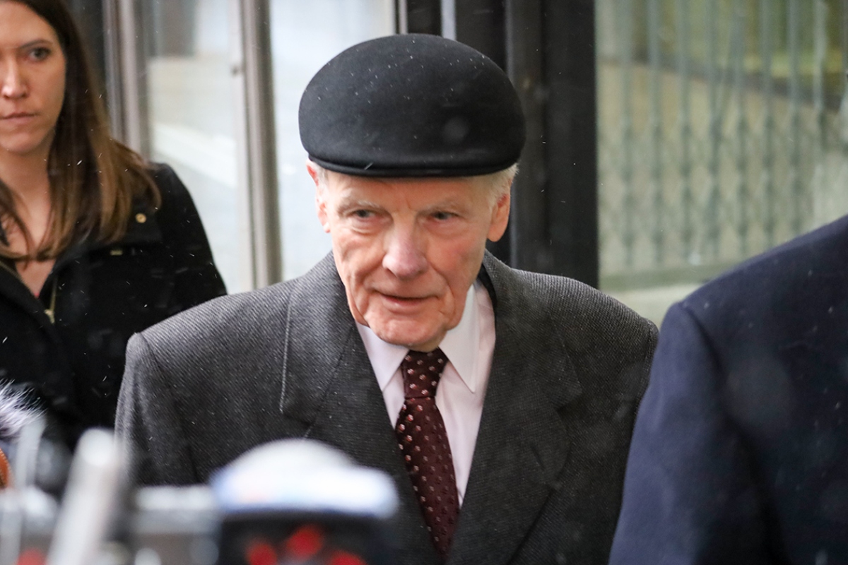 Former Illinois House Speaker Michael Madigan leaves Chicago’s Dirksen Federal Courthouse on Feb. 12 after a jury convicted him on 10 corruption counts, including bribery. (Capitol News Illinois photo by Andrew Adams)