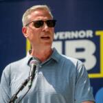Illinois Treasurer Mike Frerichs speaks at the Illinois State Fair in Springfield in August. No Republican filed to run against him in 2026 by the initial Nov. 4 filing deadline. (Capitol News Illinois photo by Jerry Nowicki)