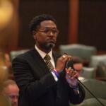 State Rep. Maurice West, D-Rockford, speaks on the House floor on Thursday, Oct. 30, 2025. (Capitol News Illinois photo by Jerry Nowicki)