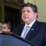 Gov. JB Pritzker takes questions in his Capitol office on Thursday, Oct. 30. (CNI photo by Andrew Adams)