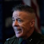 Senior U.S. Border Patrol official Greg Bovino speaks to Associated Press reporters during an interview Monday, Nov. 3, 2025, in Rosemont, Ill. (AP Photo/Erin Hooley)