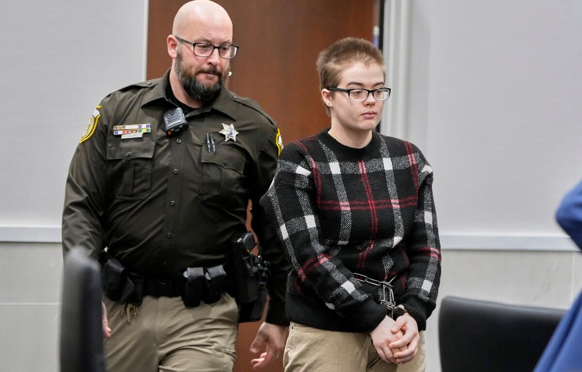 FILE - Morgan Geyser appears in a Waukesha County courtroom Jan. 9, 2025, in Waukesha, Wis. (AP Photo/Morry Gash, File)