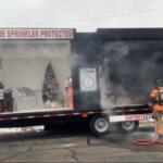 Officials demonstrate how quickly fires can burn during a news conference in December in Springfield.