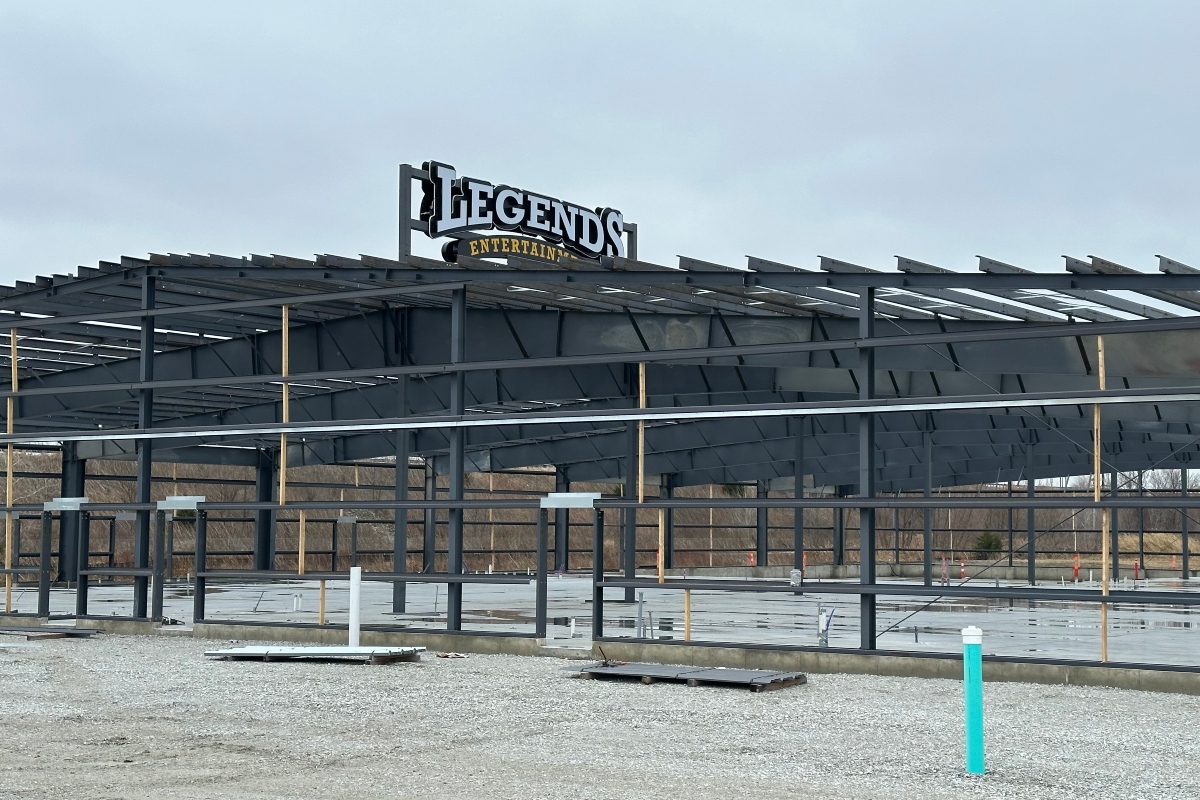 Legends Entertainment, near the new Scheels Sports Park, remains under construction.