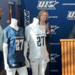 The University of Illinois Springfield unveils jerseys for the new women's flag football program, that will start in 2027.