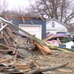 This home in the Long Creek area was among those damaged by a tornado Sunday.,
