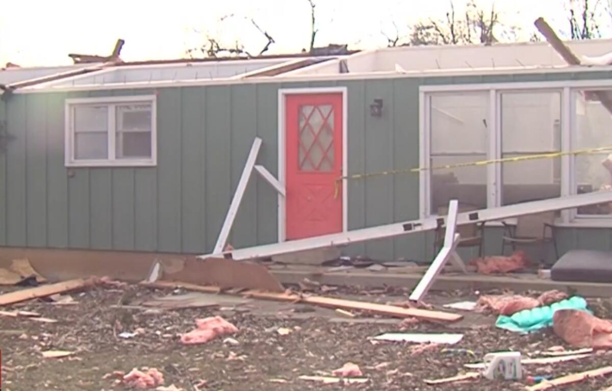 After an EF-2 tornado ripped through Long Creek, the roof of a home on Skyline Drive is a pile of debris and the family's life is turned upside down.