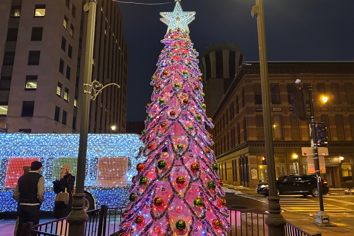 The downtown Springfield Christmas tree was officially illuminated Wednesday night.