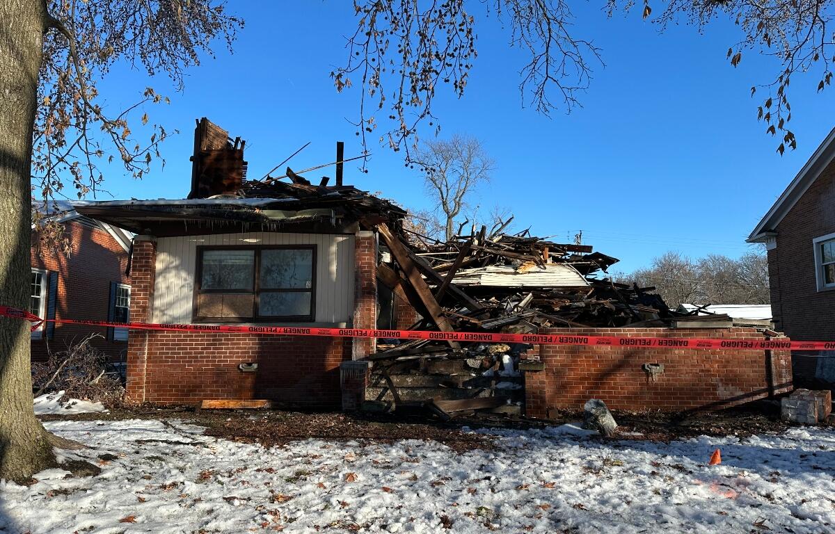 This house near 6th and Cedar Streets in Springfield was destroyed by fire.