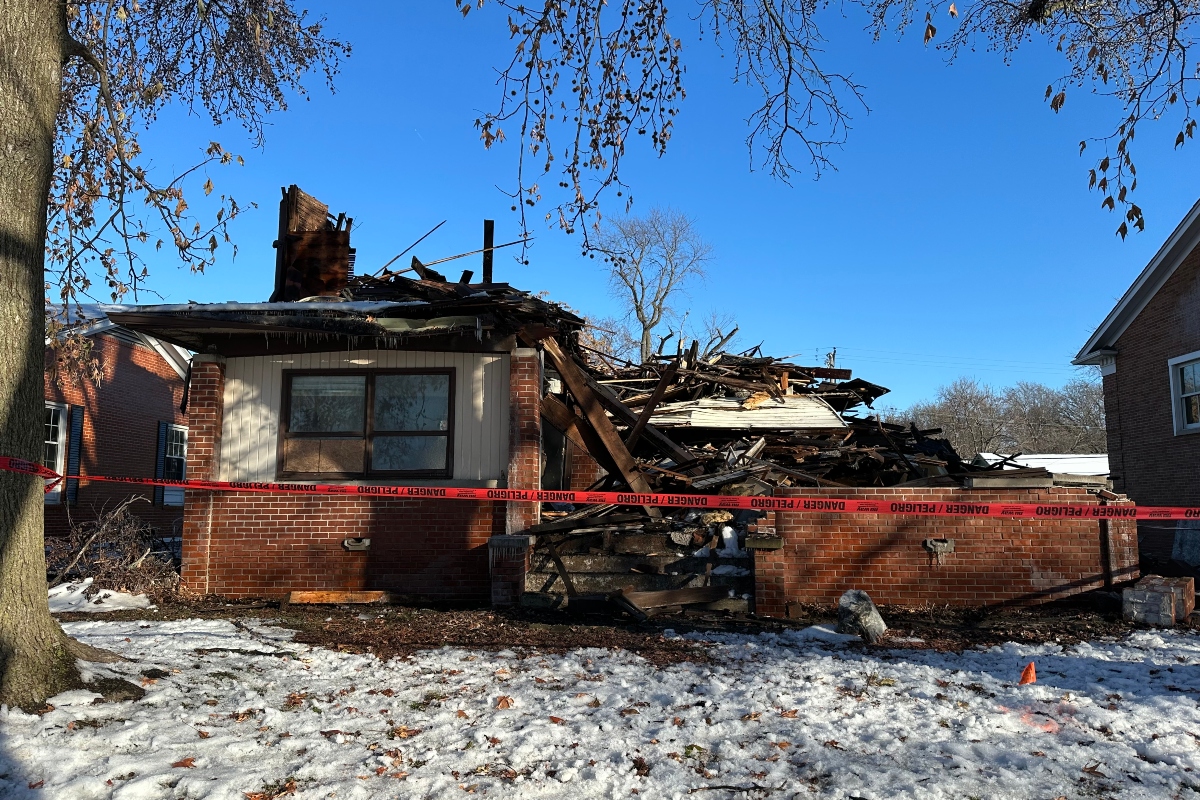 This house near 6th and Cedar Streets in Springfield was destroyed by fire.
