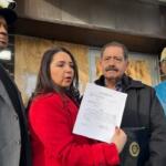 Four Illinois members of Congress left to right; Rep. Jonathan Jackson, D-Ill., Rep. Delia Ramirez, D-Ill., Jesus Garcia, D-Ill., and Rep. Danny Davis, D-Ill., are allowed to enter the U.S. Immigration and Customs Enforcement processing center Monday, Dec. 22, 2025, in Broadview, Ill. (AP Photo/Sophia Tareen)