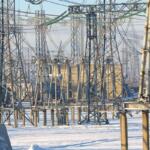 A power substation in winter.