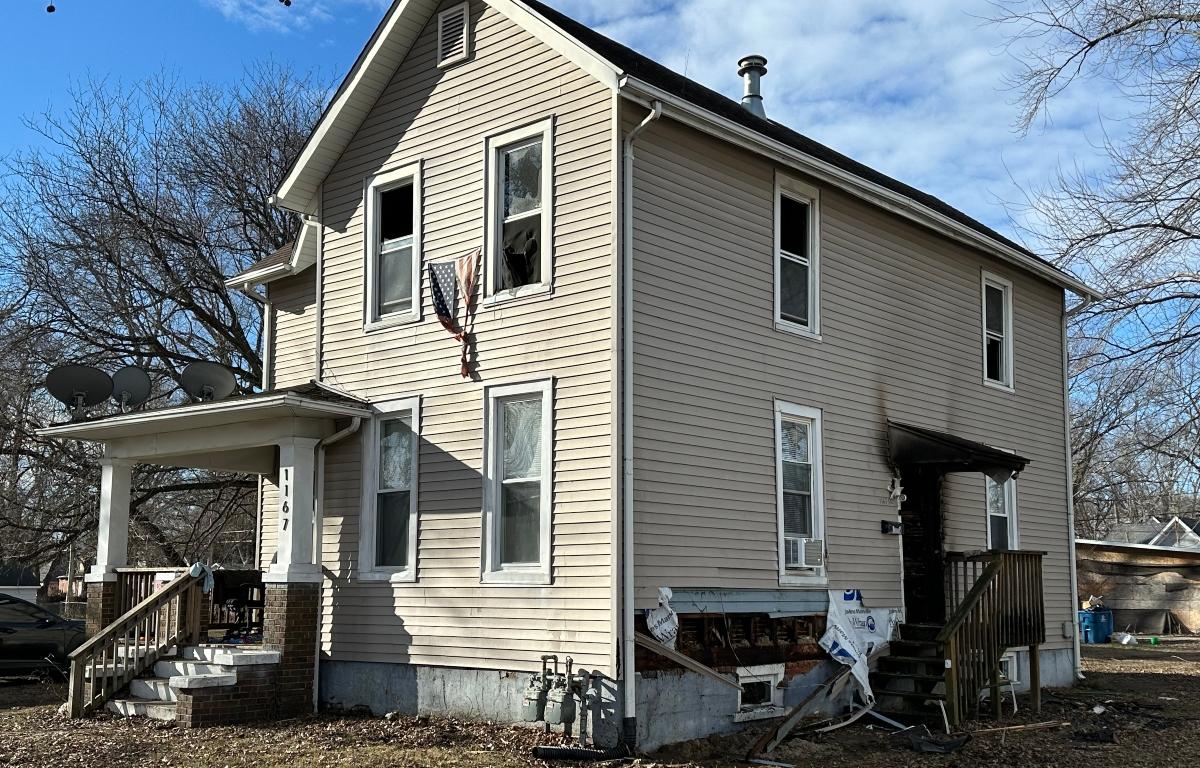This home near 4th and North Grand in Springfield was damaged by fire Monday morning.